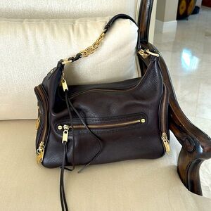 Rich brown leather handbag